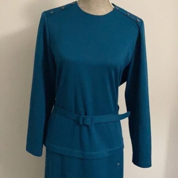 D'ALLAIRD'S Vintage Blue Long Dress Medium / Large - Picture 6 of 14